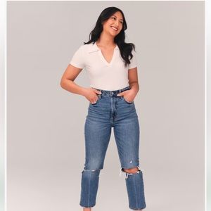 Abercrombie Ultra High Rise Ankle Straight Jean